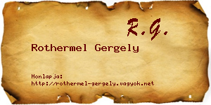 Rothermel Gergely névjegykártya