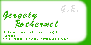gergely rothermel business card